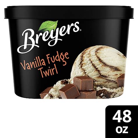 Breyers Frozen Dairy Dessert Vanilla Fudge Twirl 48 Oz