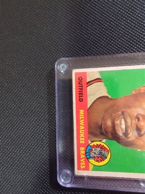 Topps Hank Aaron Milwaukee Braves Yellow Letters Rarest Aaron