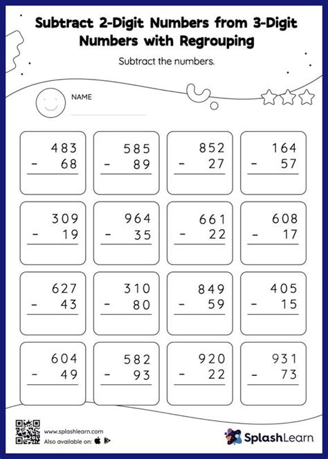 Free Printable 3 Digit Subtraction Worksheets For 3rd Graders Splashlearn