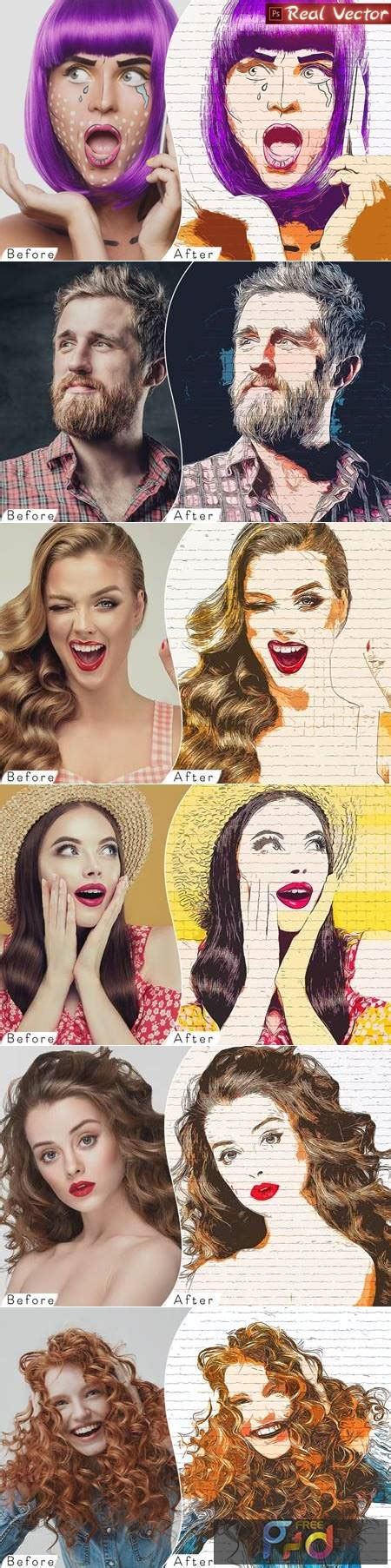 Real Vector Cartoon Painting Photoshop Action MT6BB4A FreePSDvn