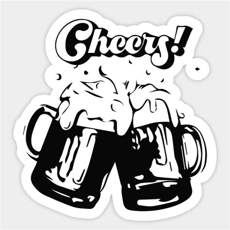 Cheers Drink Beer Vertical Sticker Teepublic