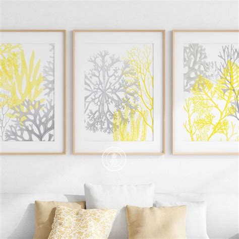 Yellow Gray Wall Art - Etsy