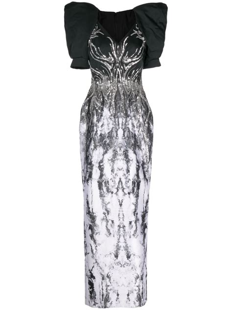 Saiid Kobeisy Sequin Embellished Gown Black Farfetch