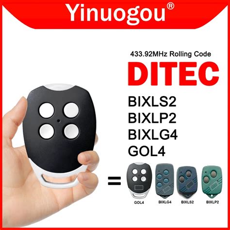 DITEC GOL4 BIXLS2 BIXLP2 BIXLG4 Garage Door Remote Control 433 92MHz