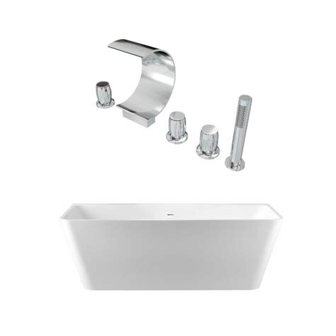 Tiberius Acrylic Double Ended Freestanding Tub And Faucet Package