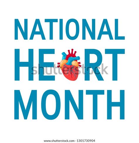 National Heart Month Concept Square Design Stock Vector Royalty Free