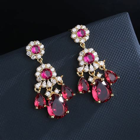 Boucles D Oreilles G Om Triques Color Es En Zircon Pour Femmes Nouveau