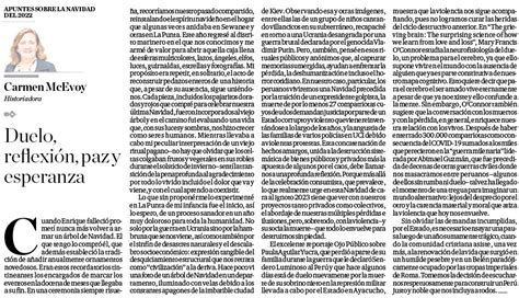 Carmen McEvoy on Twitter Comparto mi columna Duelo reflexión paz y