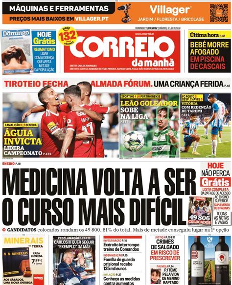 Capa Correio Da Manh Setembro Capasjornais Pt