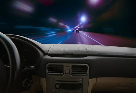 Car Moving on Highway at Night Stock Image - Image of moving, dusk: 88779115