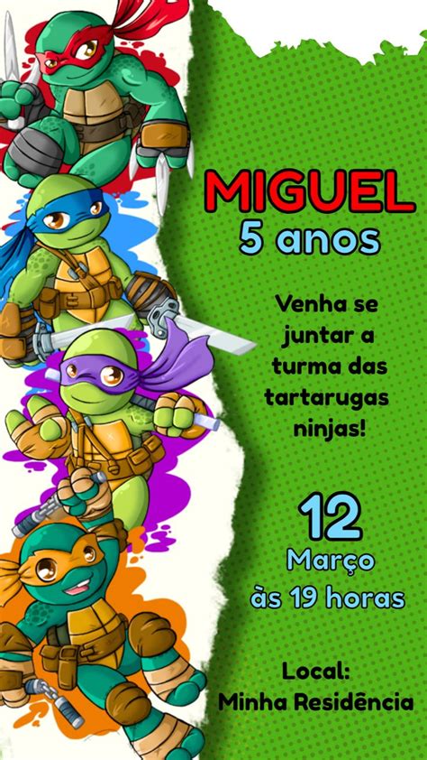 Invitación de cumpleaños de las Tortugas Ninja mutantes adolescentes in