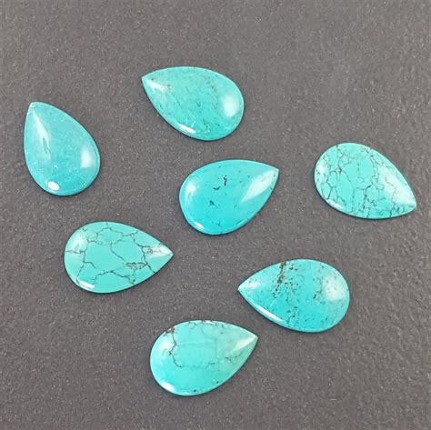 Turquoise Cabochon 15x10mm Calibrated Cab Blue Stone Small Etsy In