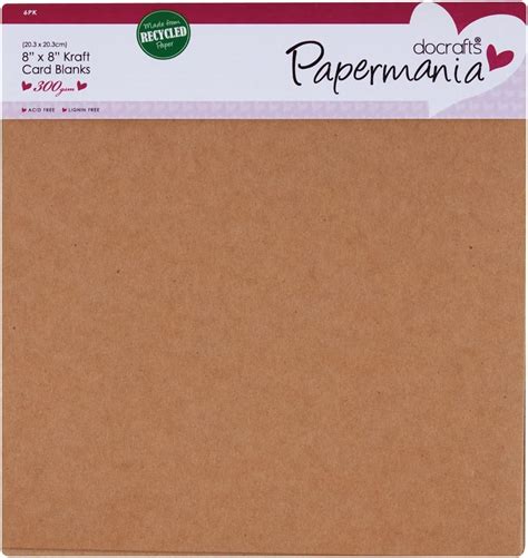 Amazon Papermania X Inch Gsm Recycled Kraft Square Card