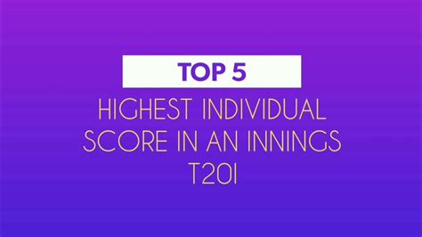 Top 5 Highest Individual Score In An Innings T20i Youtube