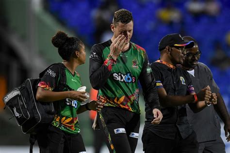 George Linde Walks Off After Getting Hit In The Face ESPNcricinfo