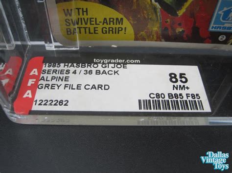 1985 Hasbro Gi Joe Series 4 36 Back Alpine Grey File Card Afa 85