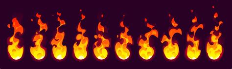 Fire Flame Pixel Art Animation Sprite Frames Bit Vector Image