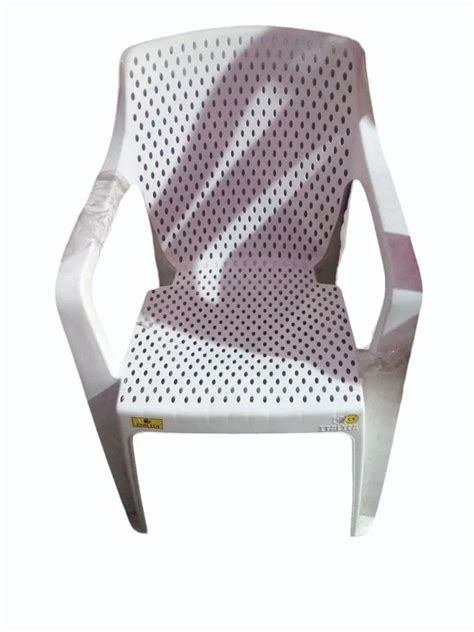 National White Plastic Chair With Armrest At Rs 650 Piece In Jaipur