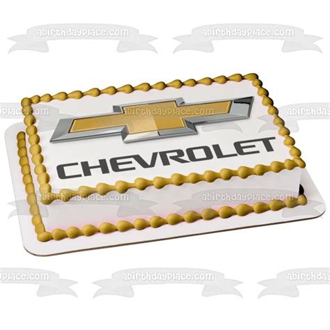 Chevrolet Logo Car Company Logo Silver Gold Edible Cake Topper Image ...