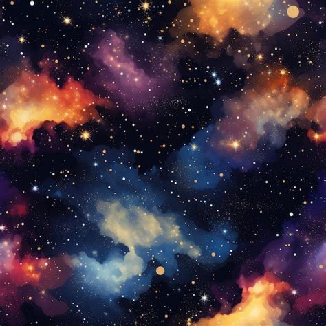 Premium Ai Image Space Galaxy Stars Seamless Pattern