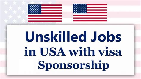 Unskilled Jobs In Usa With Visa Sponsorship 2024 Apply Online