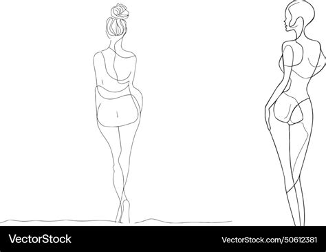 Woman Body Line Art Royalty Free Vector Image Vectorstock