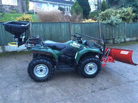 Yamaha 450 Grizzly Atv Quad Bike Complete With Snow Plough And Salt Spreader