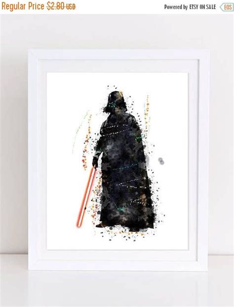 60off Darth Vader Poster Watercolor Poster Star Wars Darth Vader