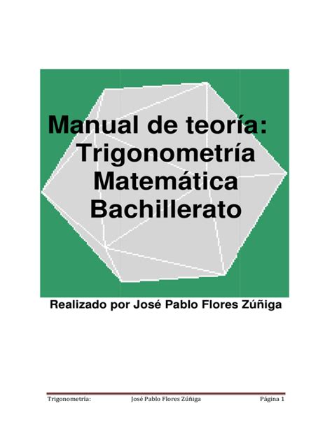 Manual De Teor A Trigonometr A Matem Tica Bachillerato Manual De