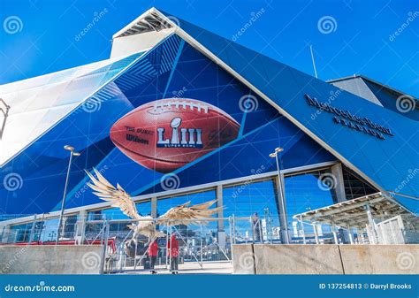 Super Bowl Logo And Mercedes-Benz Stadium Logos Editorial Image ...