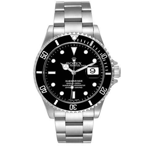 Rolex Submariner Date Black Dial Steel Mens Watch 16610 SwissWatchExpo