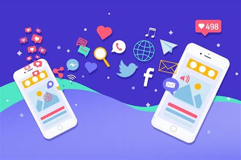 Premium Vector Social Media Marketing Mobile Phone Concept With