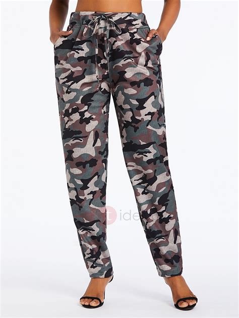 Loose Camouflage Harem Pants High Waist Womens Casual Pants