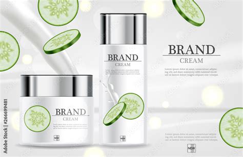 Cucumber Cream Moisturizer Hydration Vector Realistic Product