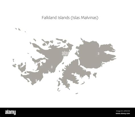 High Detailed Vector Map Of The Falkland Islands Flat Silhouette Stock