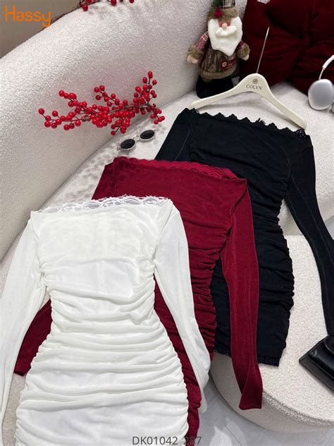 Hassy Đầm body phối ren cổ nhúng tùng ren màu CL KT Hassy vn Thời trang nữ hot trend