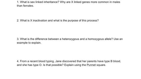 Solved What Is Sex Linked Inheritance Why Are X Linked Chegg