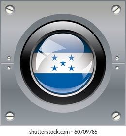 Honduras Shiny Button Flag Vector Illustration Stock Vector Royalty