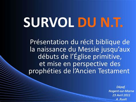 Survol Du N T Pr Sentation Du R Cit Biblique De La Naissance Du Messie