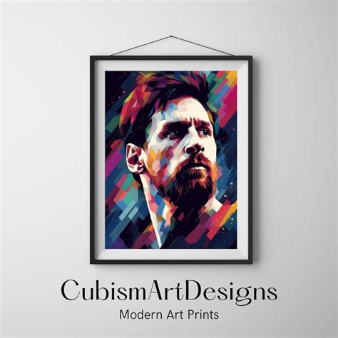printable lionel messi portraits  modern  colorful style modern