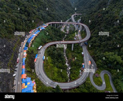 Aerial View Of Kelok Bridge At Dusk A Popular Bridge In Sumatra To