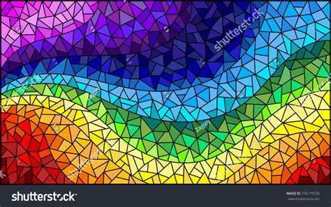 Abstract Stained Glass Background Colored Elements Stock Vector