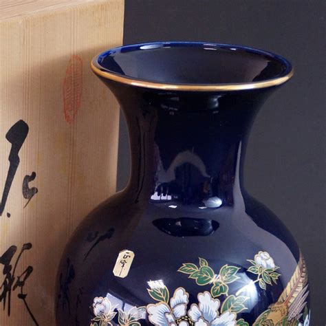 Handget Pferte Japanische Kutani Vase Von Seiho