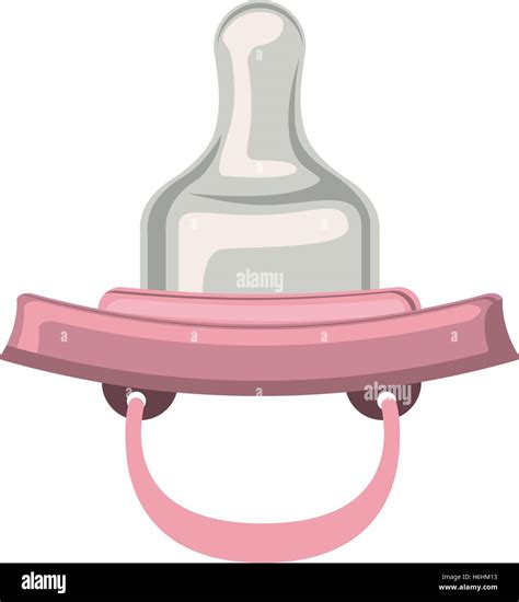 Pink Baby Pacifier With Rubber Soother Vector Illustration Stock Vector