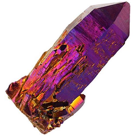 Rockcloud Natural Titanium Coated Purple Gold Flame Aura Raw Crystal