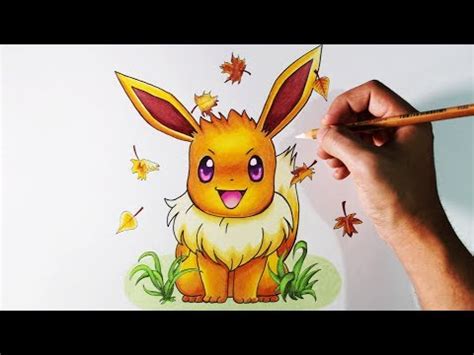 Como dibujar a Eevee de Pokémon paso a paso