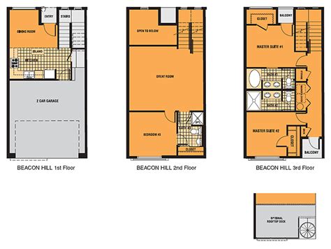 Brownstone Row House Floor Plans