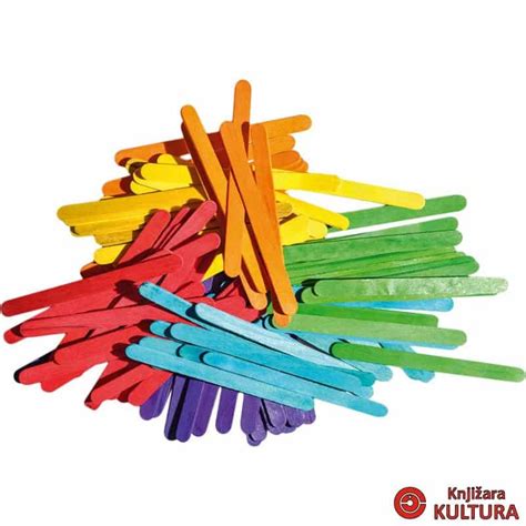 Wooden Pop Sticks Assorted Colours X100 Merlin Library Online Bookshop