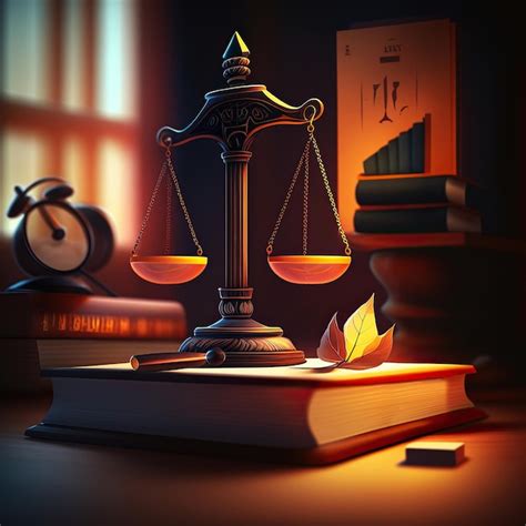 Ilustración Generada Por Ai Libra Escalas De Justicia Ley Sistema Legal