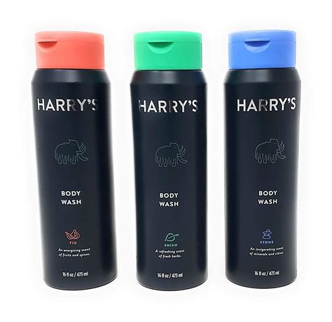 Harrys Body Wash Collection Shiso Stone And Fig Scent 3 Bottles 16 Oz